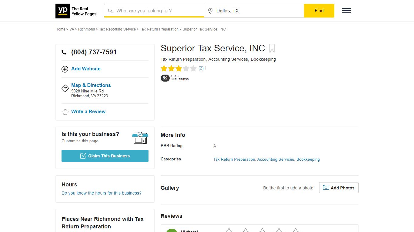 Superior Tax Service, INC in Richmond , VA - YP.com